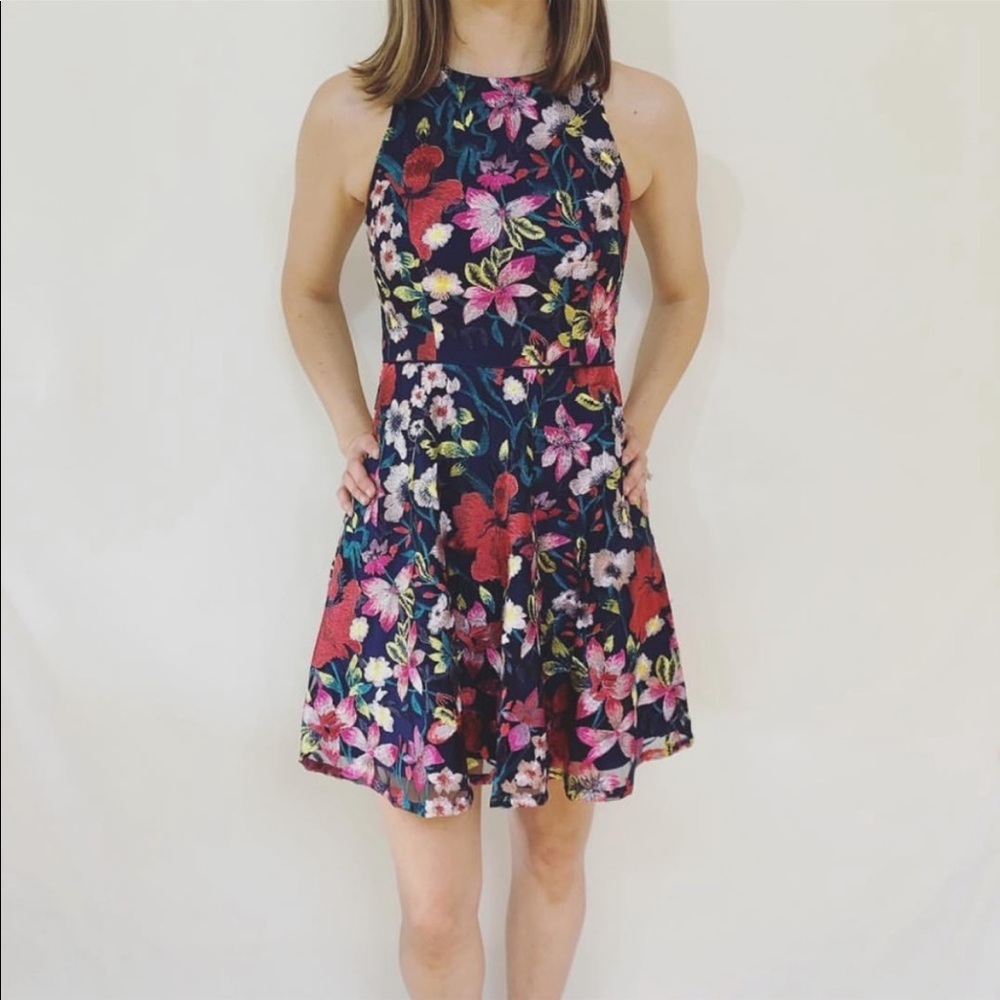 62. Gianni Bini Fit and Flare Embroidered Dress